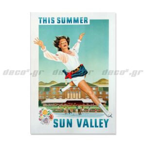 Sun Valley vintage πίνακας σε καμβά με τελάρο για διακόσμηση τοίχου
