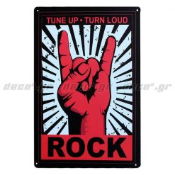 Vintage μεταλλική πινακίδα διακόσμησης Rock L