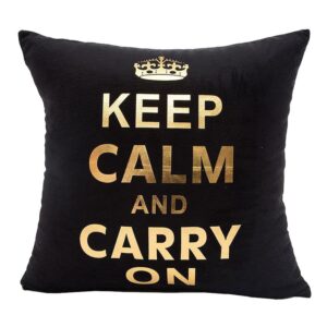 Χρυσό μαξιλάρι Keep Calm and Carry On