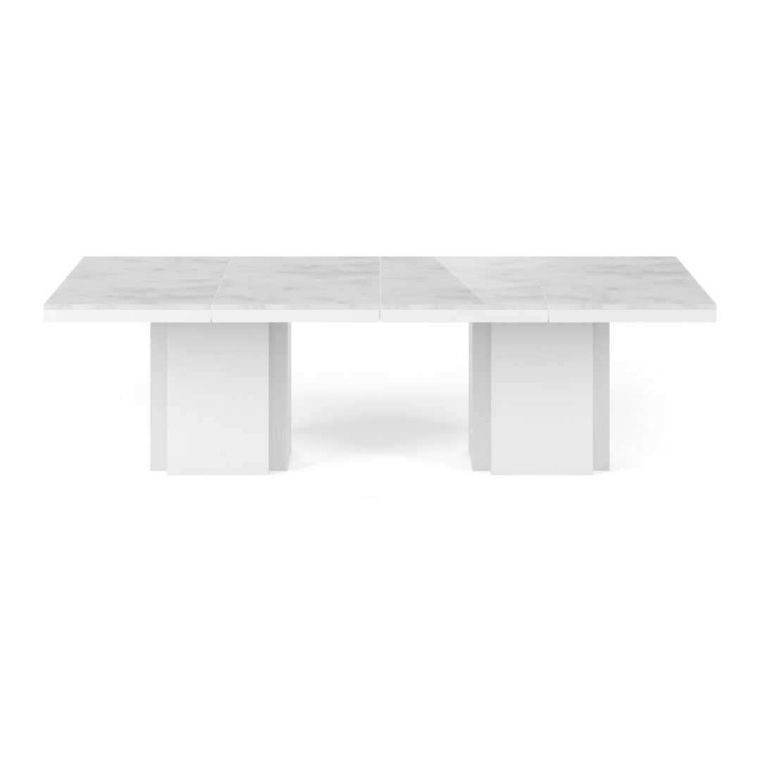 Λευκό μαρμάρινο τραπέζι συνεδριάσεων ή δείπνου DUSK Marble με λευκόμάρμαρο