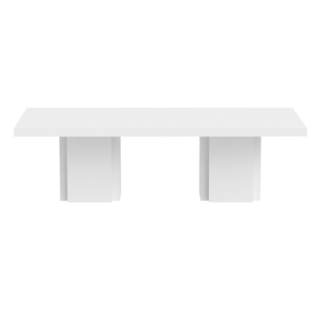 Λευκό τραπέζι συνεδριάσεων ή δείπνου DUSK σε λευκό gloss
