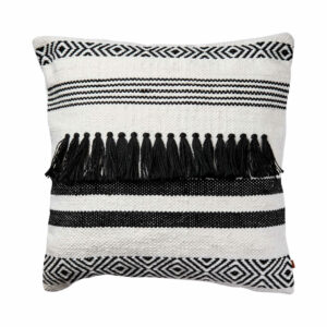 Boho διακοσμητικά μαξιλάρια καναπέ ιβουάρ-μαύρο PETER 50