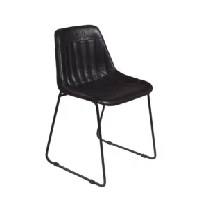 Μαύρες καρέκλες τραπεζαρίας δερμάτινες GLOVE σε μαύρο δέρμα
